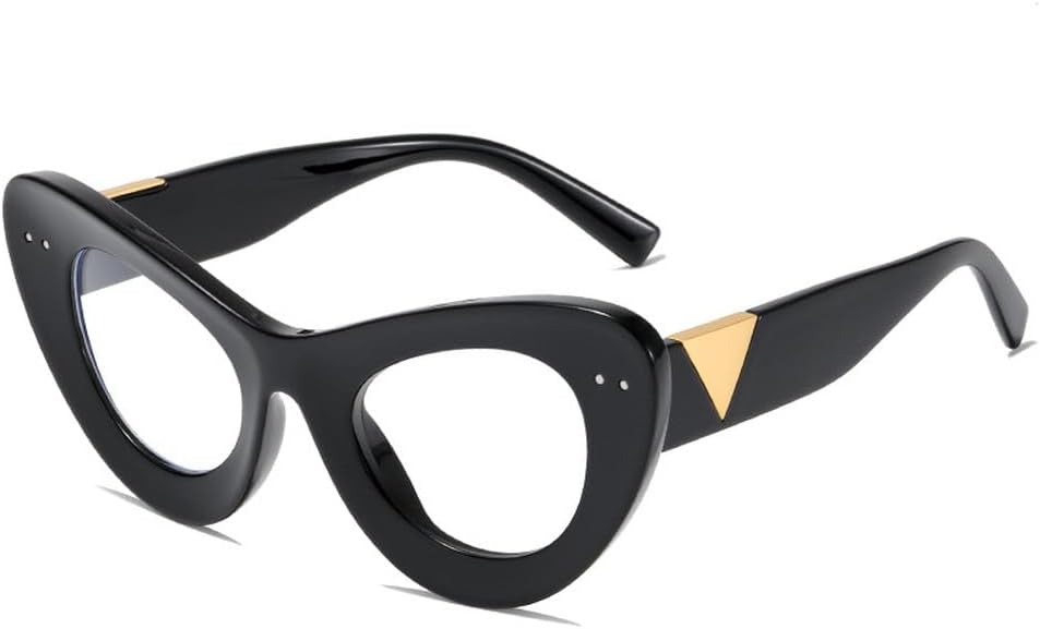 

Ретро-солнцезащитные очки «кошачий глаз» для женщин, модные очки с заклепками, прозрачные линзы, мужские солнцезащитные очки в тренде, защита от ультрафиолета UV400 HVTVTLA, Black Clear