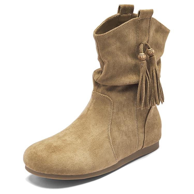AGSDON Женские полусапожки каштановые хаки, цвет Khaki — фото 2