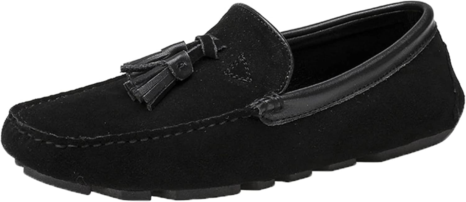 

Мужские лоферы OXCOWNIU, повседневные туфли на плоской подошве, лодочные туфли с кисточками, мужские лоферы на молнии, черный