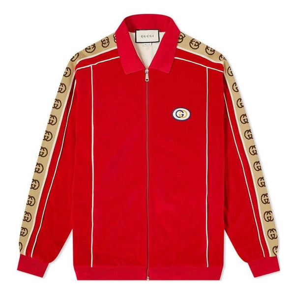 

Куртка velour taped oversized track jacket 'red' Gucci, красный