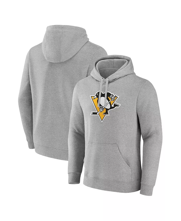 

Мужская толстовка с капюшоном Pittsburgh Penguins Primary Logo в цвете heather gray Fanatics