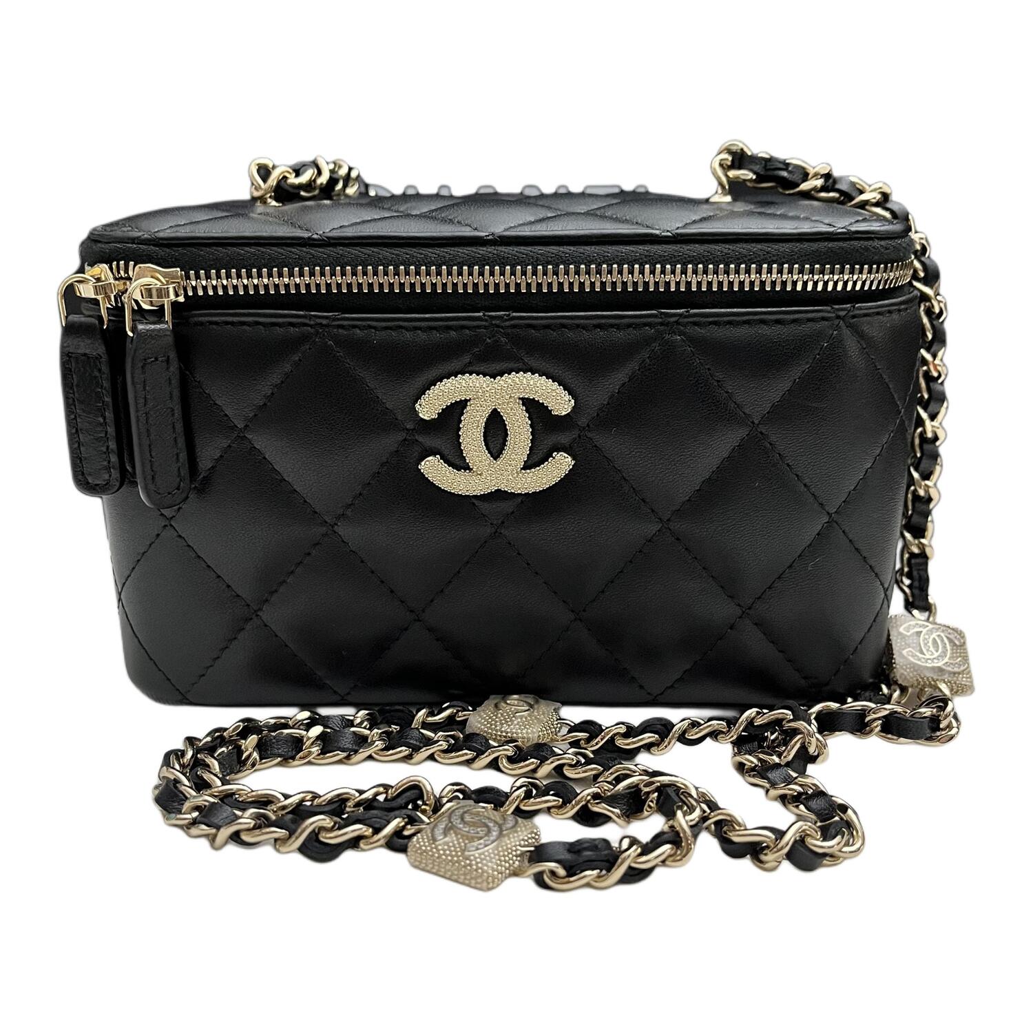 

CHANEL Барабанная кожаная сумка через плечо, женская черная