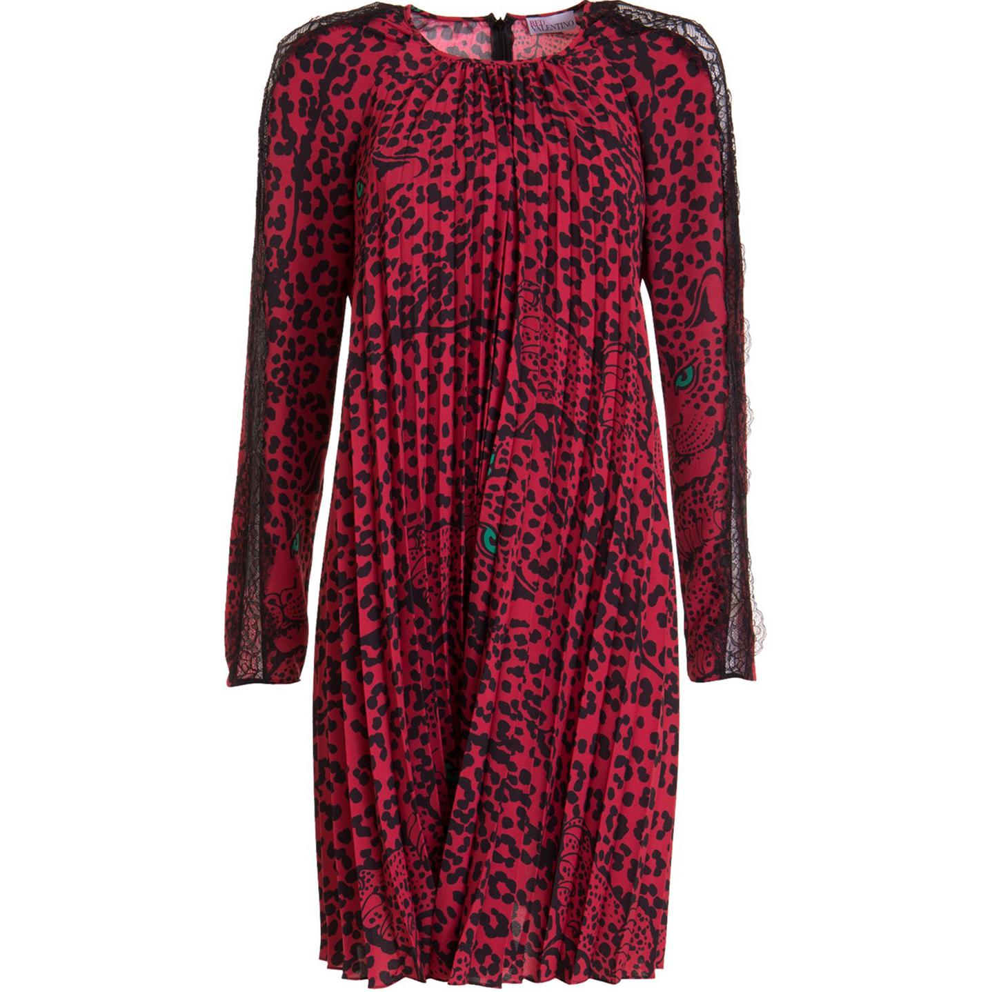 

RED VALENTINO Женское красное платье с длинными рукавами