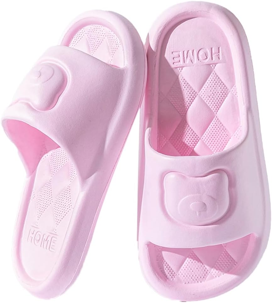 

Летние домашние тапочки для женщин и мужчин, милые шлепанцы для дома, душевые сандалии с мягкой подошвой, противоскользящие, быстро сохнущие, для ванной и улицы Rungion, розовый