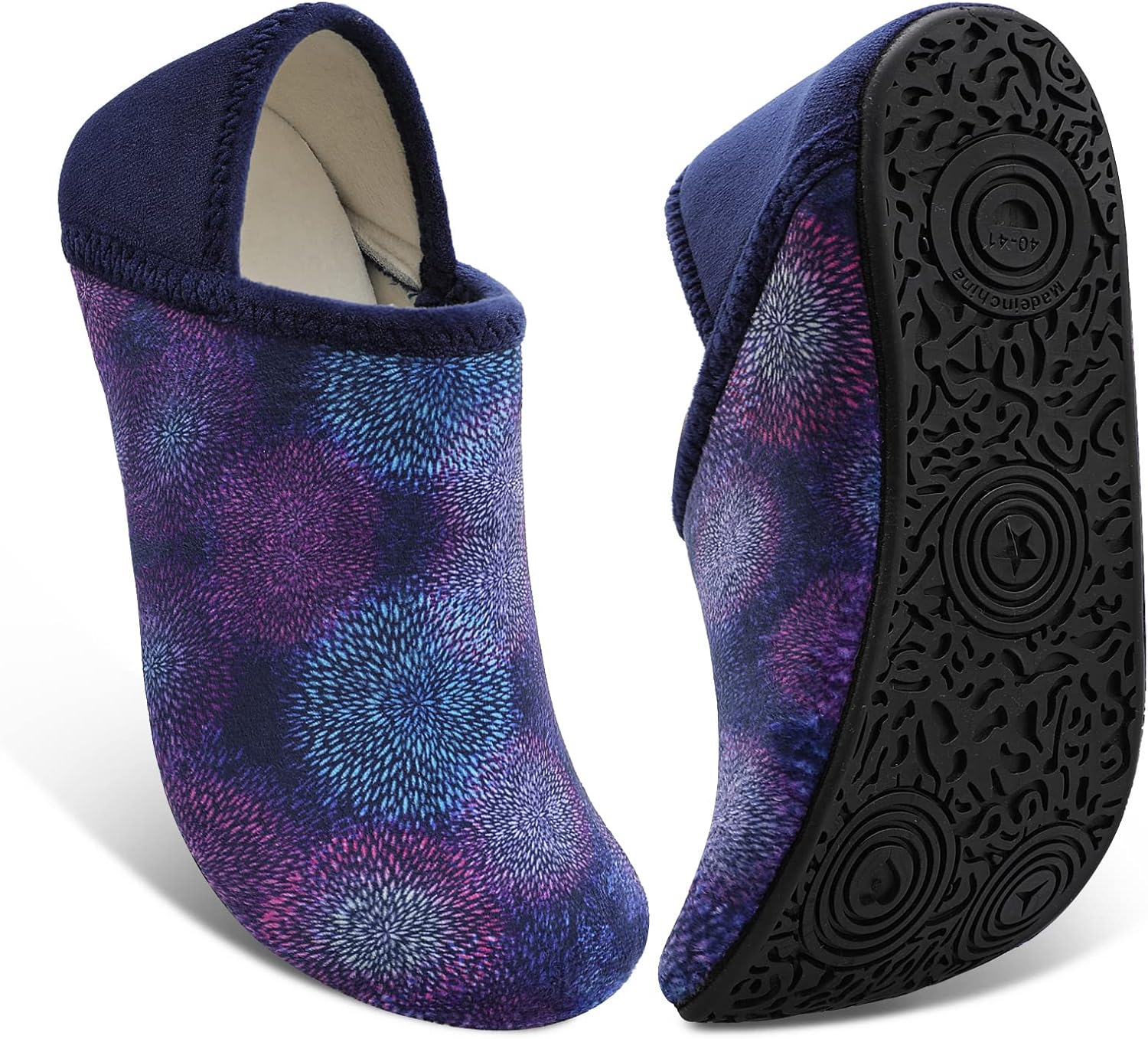 

Женские и мужские тапочки Fires с резиновой подошвой, мягкие и легкие, домашние носочные тапочки для носки дома, нескользящие для использования внутри и снаружи, Purplering