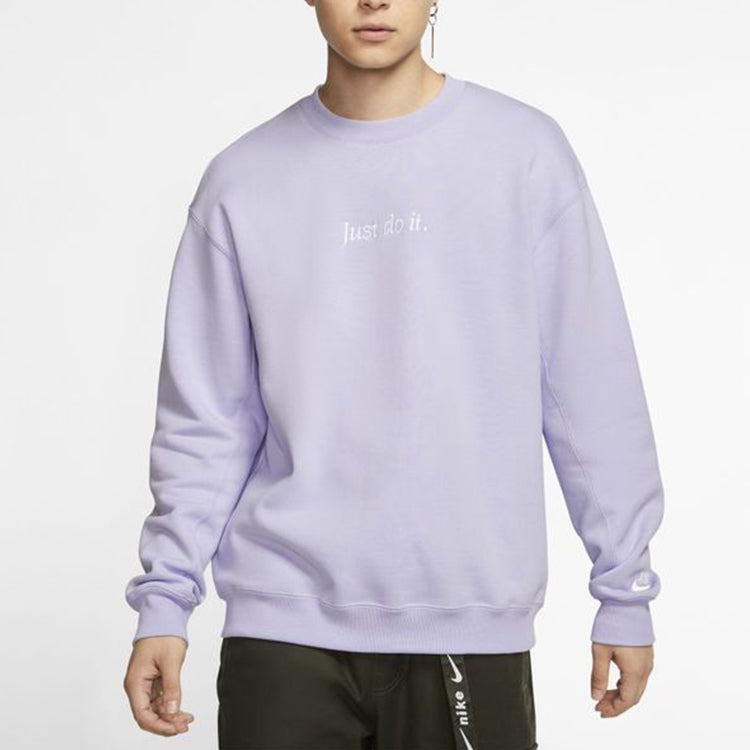 Худи Nike Crw Flc Hwywt Just Do It Embroidered Small Label Round Neck Purple Lavender, фиолетовый — фото 3