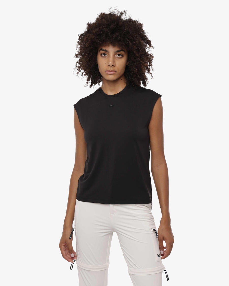 

JAKED Черная синтетическая фитнес-футболка для женщин