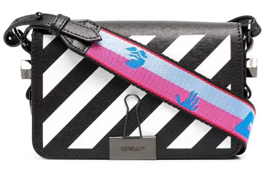 

OFF-WHITE Сумка через плечо из кожи OFF WHITE Diag, мини-сумка для женщин, цвет черный белый