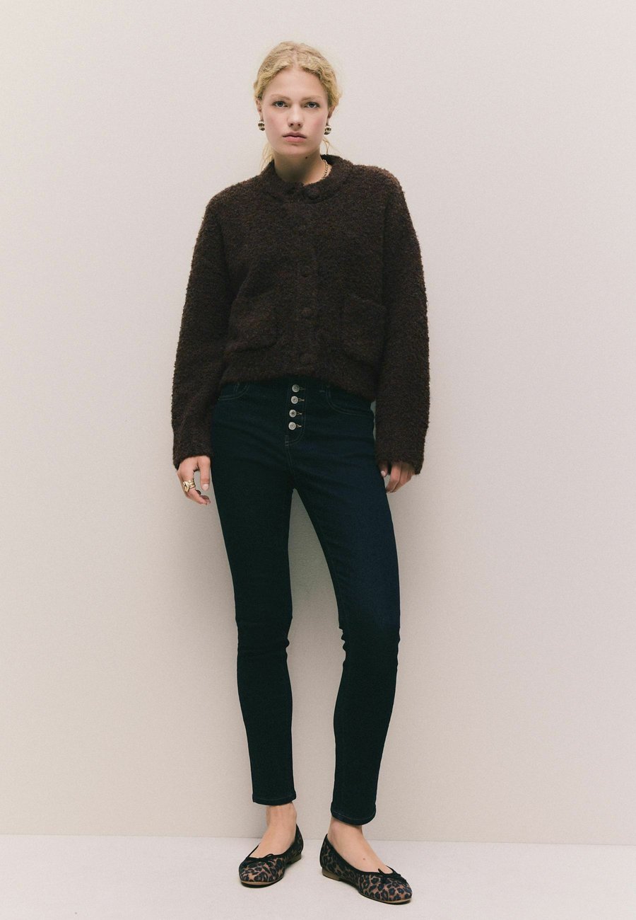 Кардиган Next BOUCLE POCKET CREW NECK, Chocolate Brown/Brown — фото 2