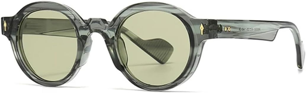 

Популярные модные круглые солнцезащитные очки для женщин в стиле панк с заклепками, градиентные, с защитой от УФ-излучения UV400, для мужчин в стиле ретро UUPTTPL, Green Stripe Green