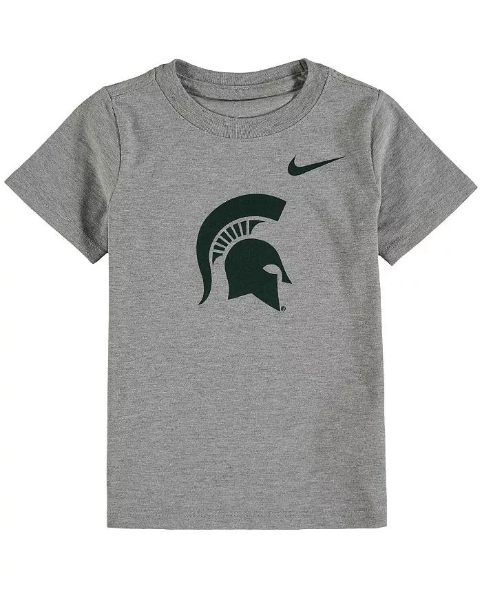 

Футболка с логотипом команды Michigan State Spartans для мальчиков и девочек, цвет Heather Gray Nike