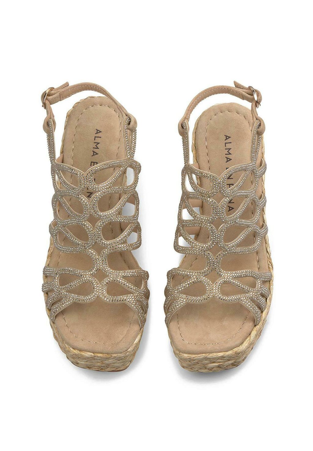 Босоножки на танкетке Y CIERRE CON HEBILLA - High heeled sandals Alma en Pena, светло-коричневый — фото 4