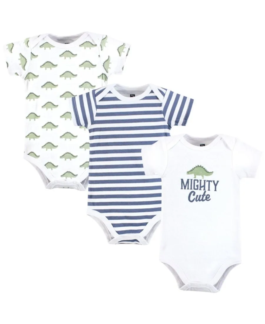 Комплект из трех мягких хлопковых боди Hudson Baby, Mighty Cute Dino