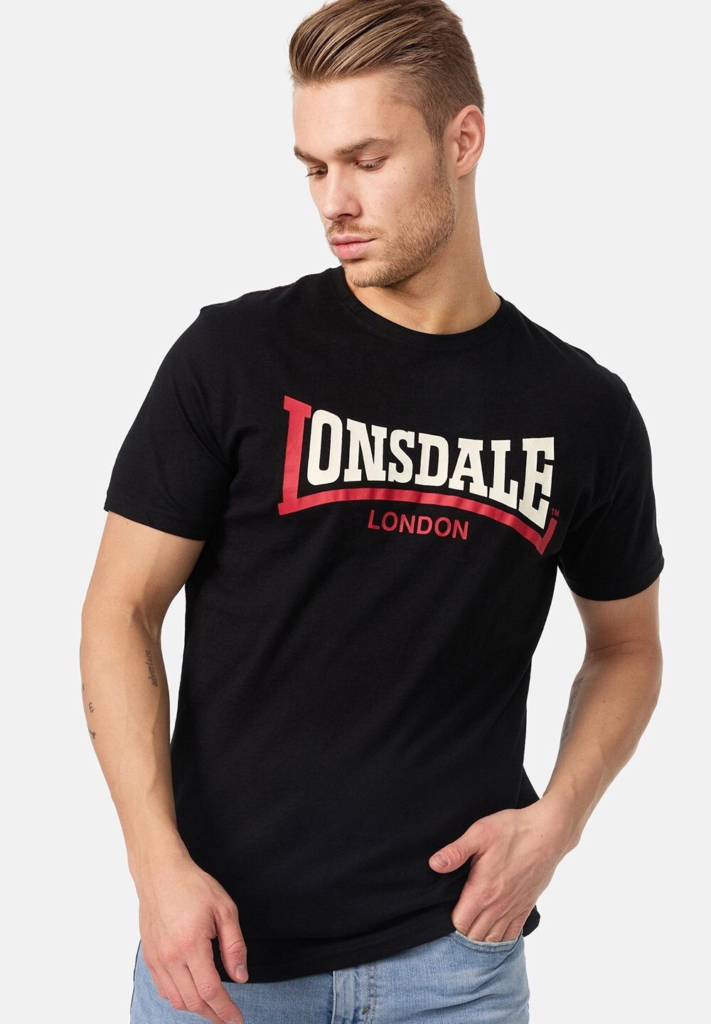 

Футболка с принтом TWO TONE Lonsdale, черный