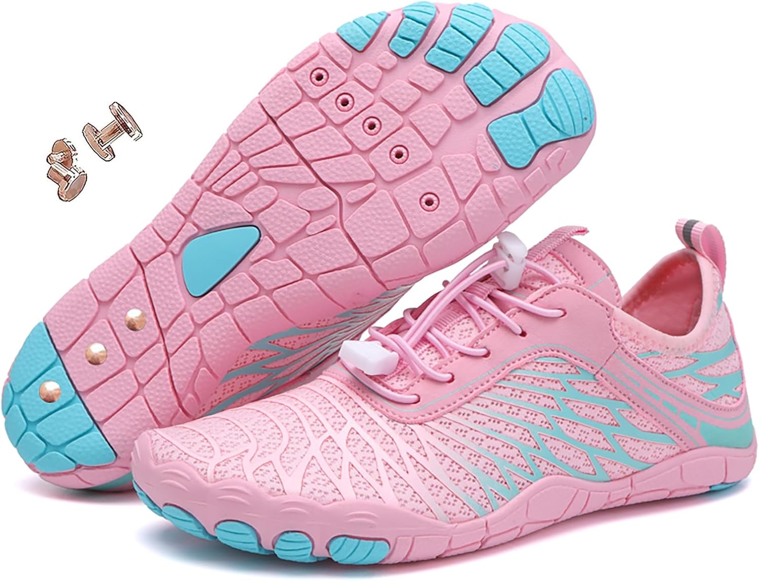 

Кроссовки Zureto с медью, удобная мягкая обувь для пеших прогулок для женщин и мужчин, розовый