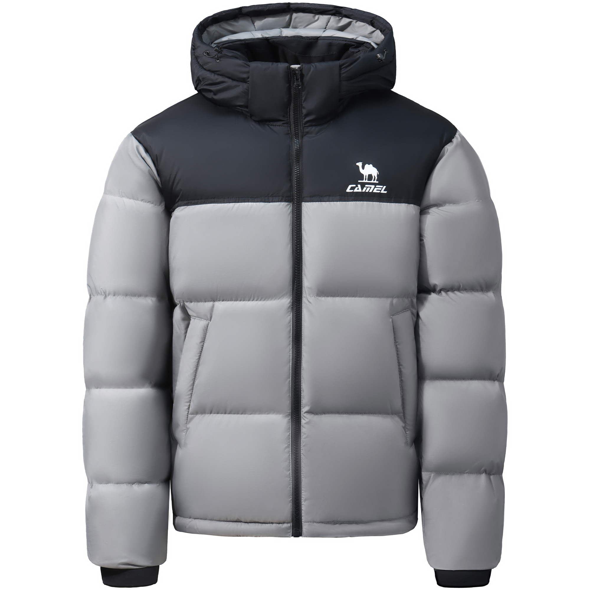 

Пуховик Unisex с отстегивающимся капюшоном CAMEL, inkstone серый/phantom черный