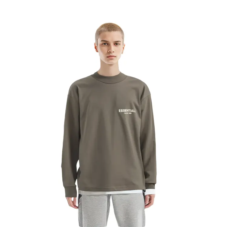 Футболка SS22 унисекс серо-коричневого цвета Fear Of God Essentials, коричневый — фото 4