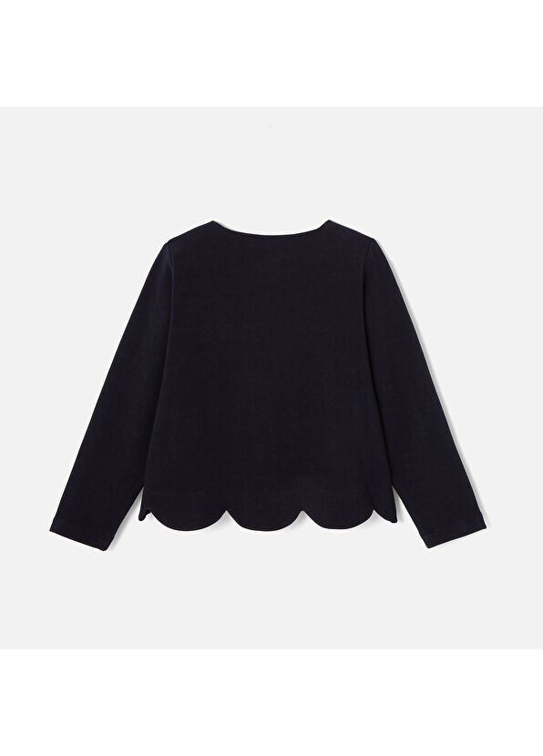 Флисовый кардиган для девочки Jacadi Paris, синий — фото 2