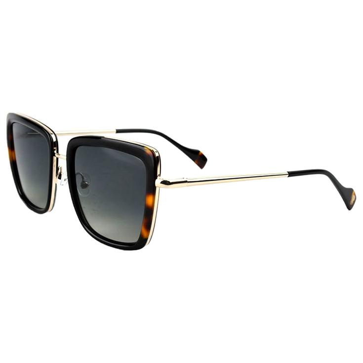 

Солнцезащитные очки Carla, блестящие, золотые, черные, градиентные, серые, поляризованные Binocle Eyewear