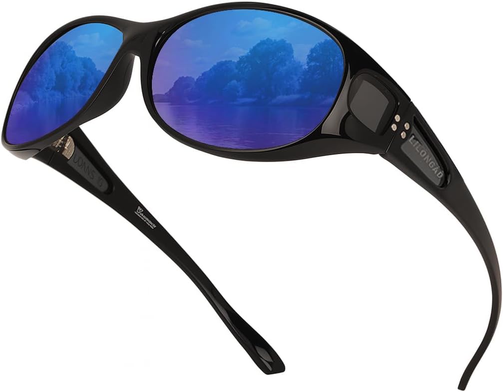 

Женские солнцезащитные очки с поляризованными линзами – защита от УФ-излучения UV400, солнцезащитные очки с обтекаемой формой для вождения и отдыха на природе LILONGAD, Shiny Black/Blue Mirror