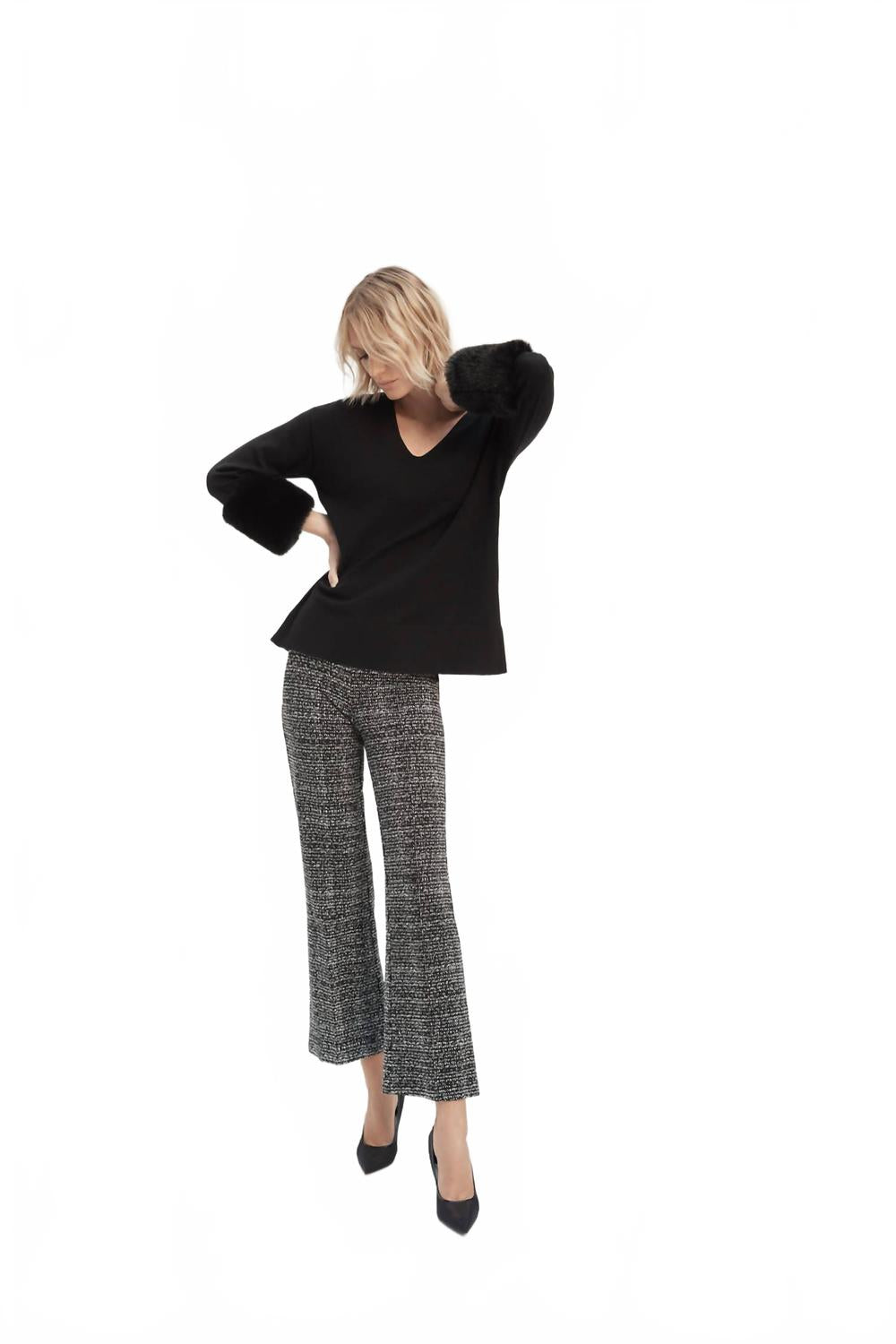 

Брюки с абстрактным жаккардовым узором 511 в цвете черный/бежевый Joseph Ribkoff