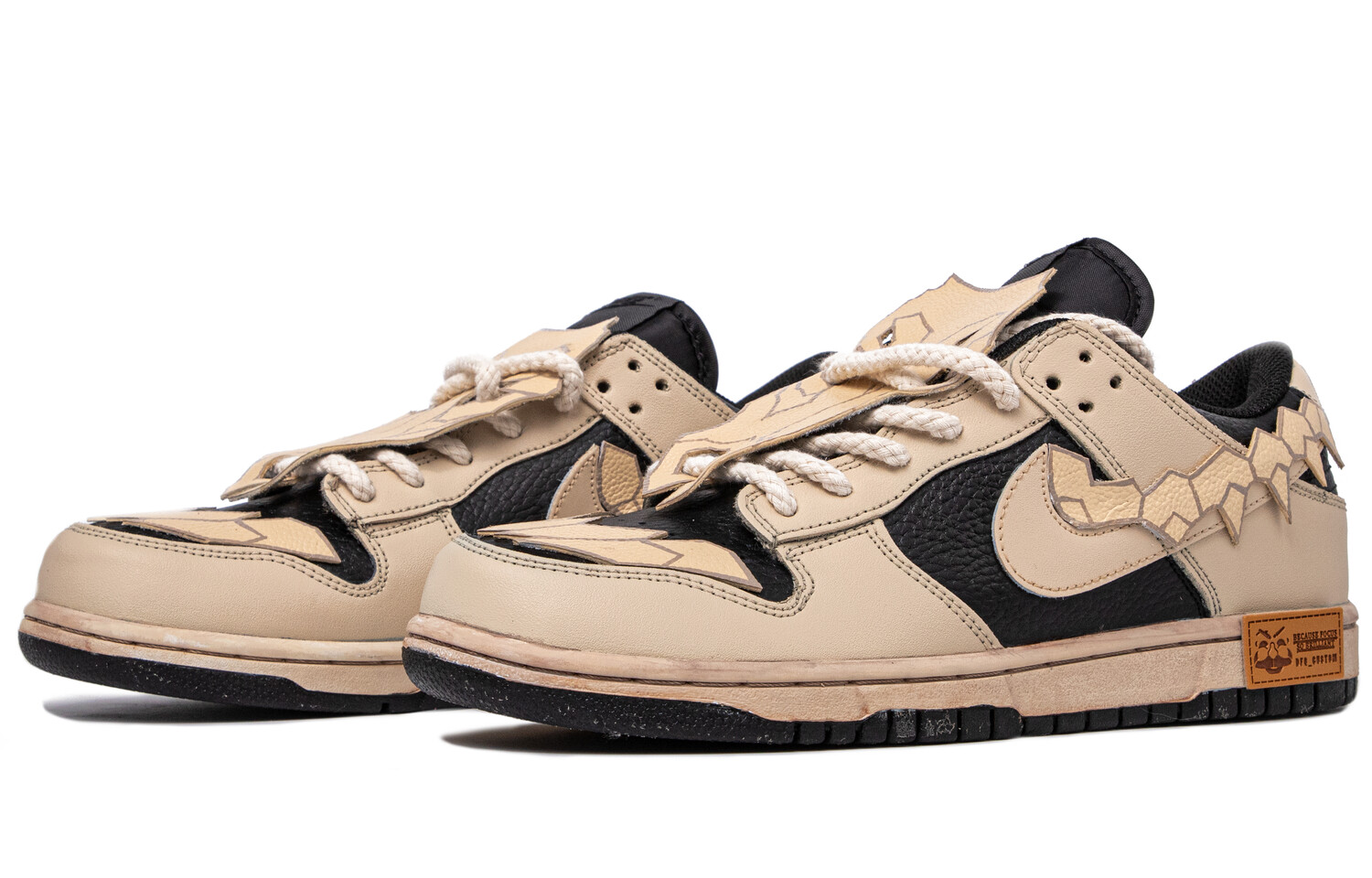 

Кроссовки Nike Dunk Skateboarding Shoes Men Low-top Beige/black/white/brown, бежевый