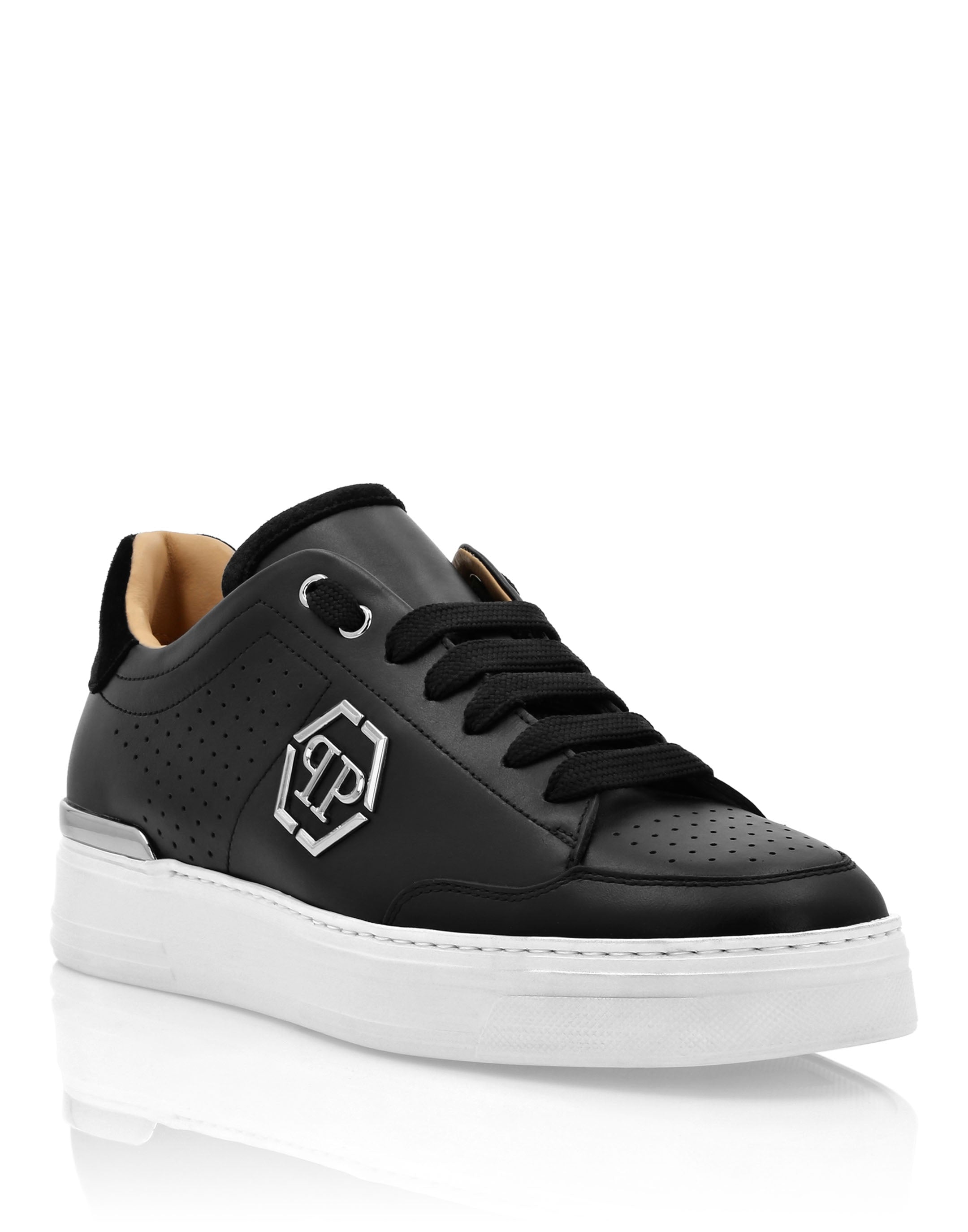 

Кроссовки из микса кожи Lo-Top PHILIPP PLEIN, черный
