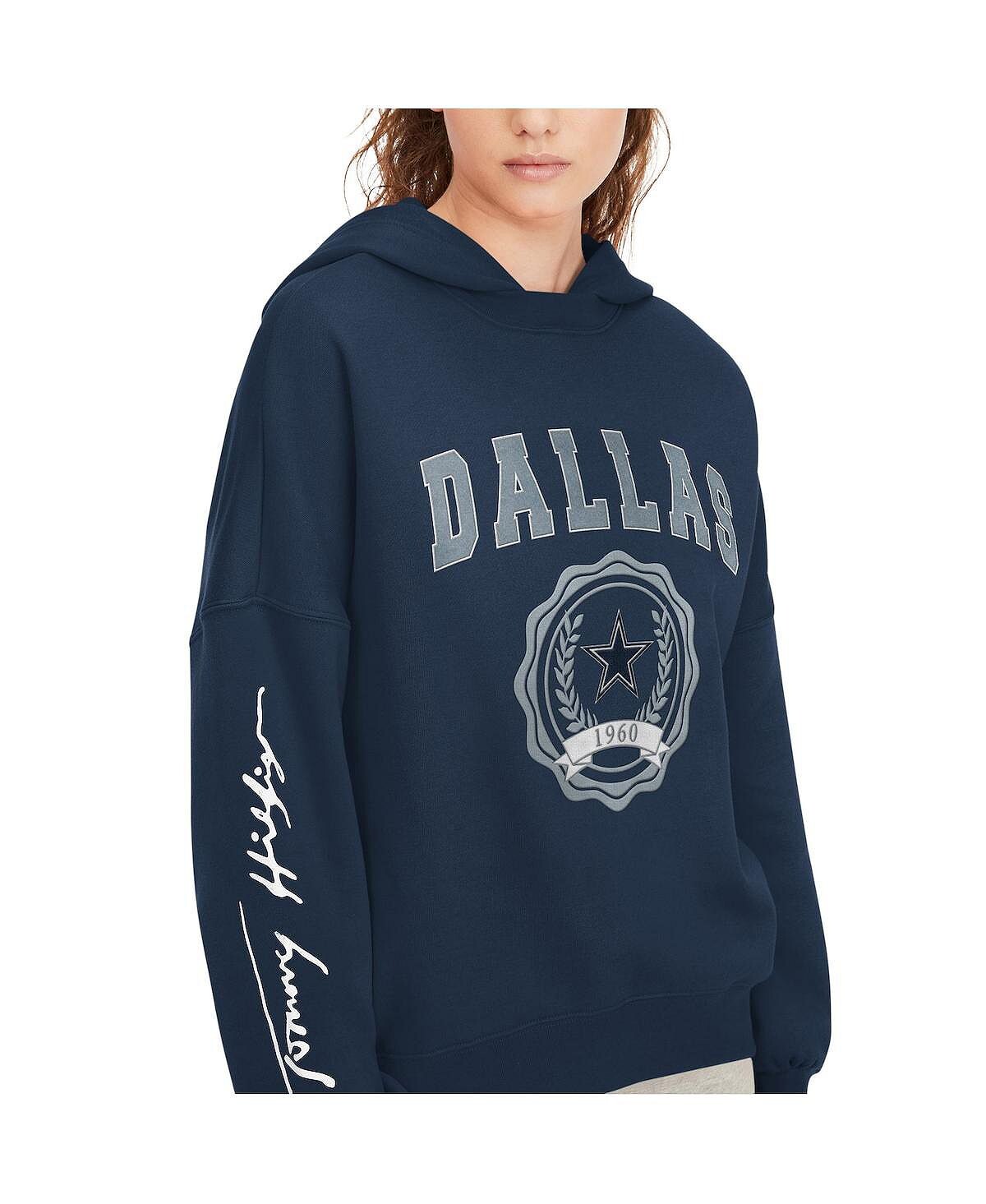 Женский темно-синий пуловер с капюшоном Dallas Cowboys Becca с заниженными плечами Tommy Hilfiger, темно-синий — фото 4