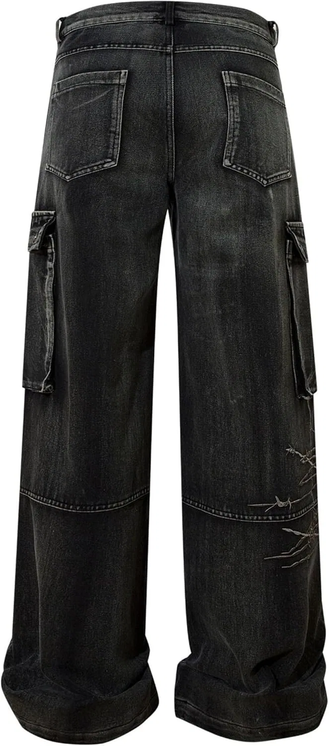 Джинсы свободные Baggy Cargo, Black — фото 4