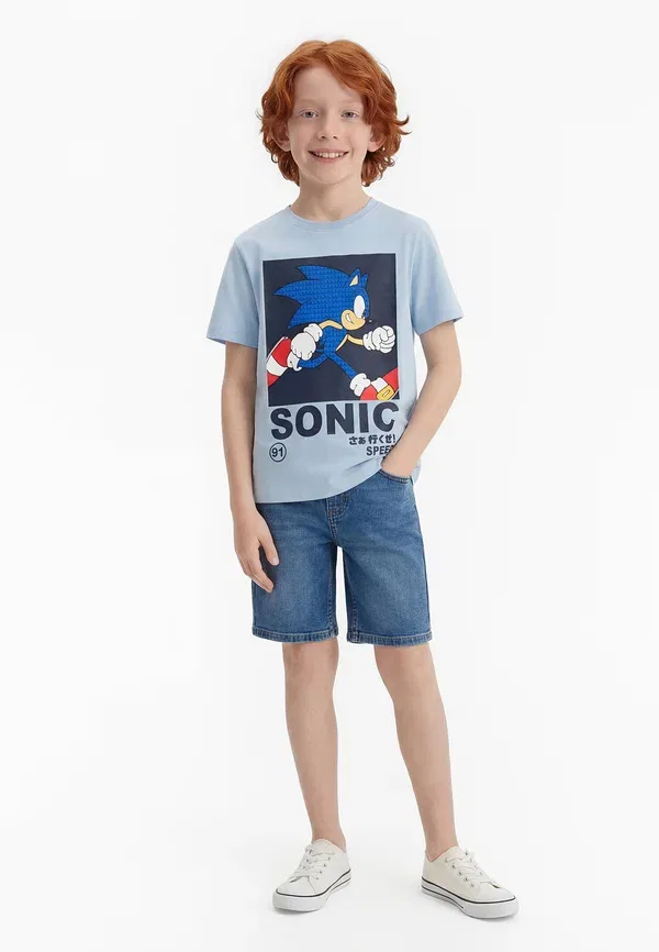 Футболка Name It Nkmactis Sonic SS Nreg Top Box Sky Print T-Shirt, синий туман