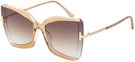 

Солнцезащитные очки большого размера 2027 года для женщин, винтажные квадратные солнцезащитные очки для женщин, модные очки с защитой от УФ-излучения UV400 MTZJH, C7 Light Brown