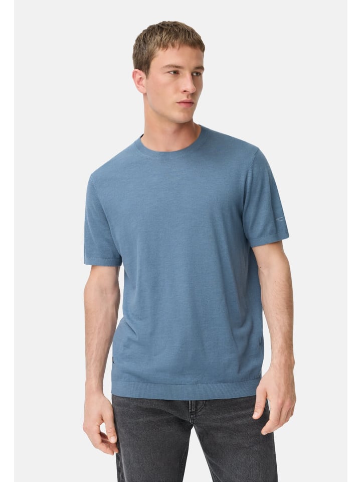 

Трикотажная рубашка из чистого хлопка каменно-синего цвета Camel Active