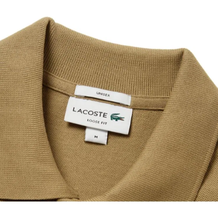 Поло Lacoste Khaki, классический крой, хаки — фото 4