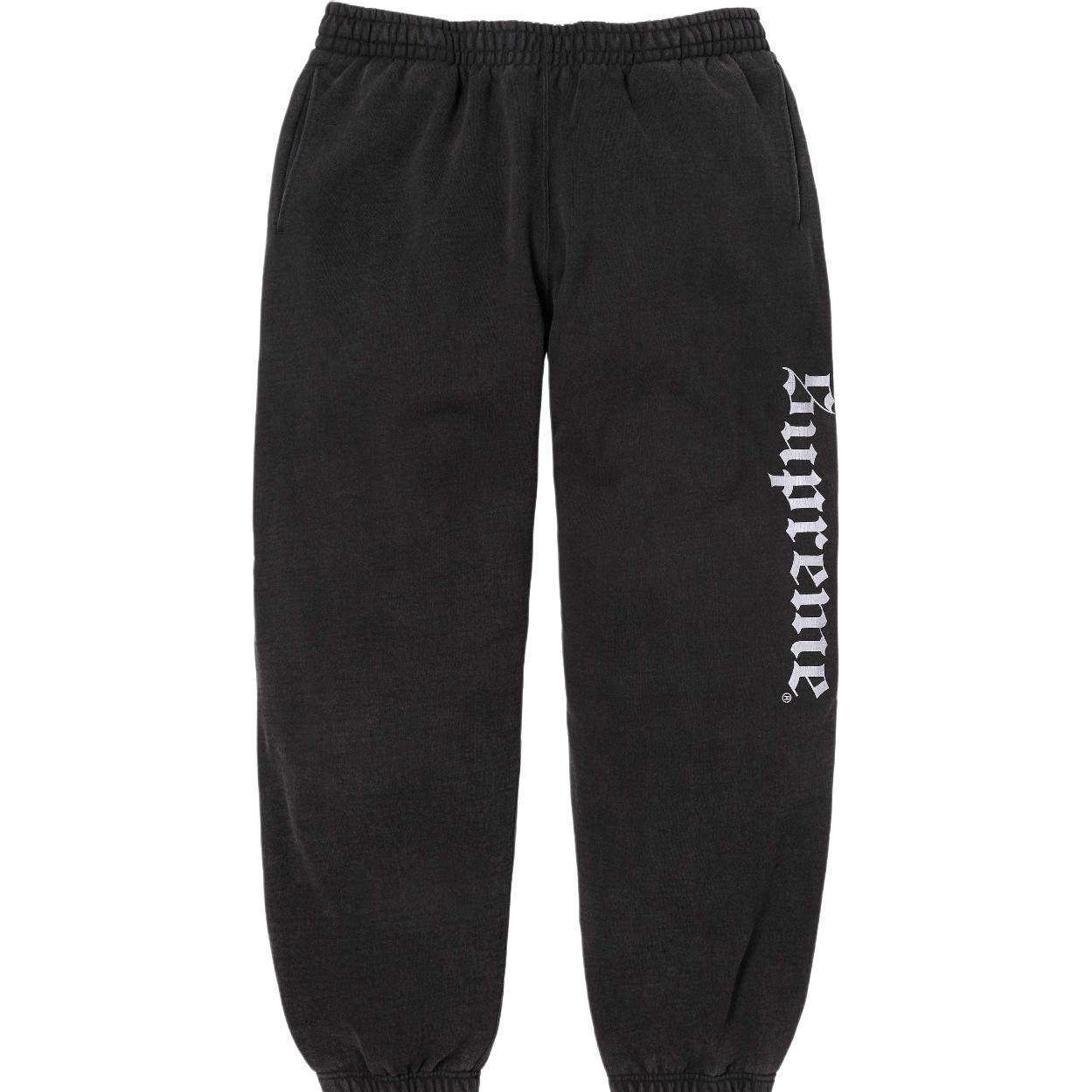 

Неделя 14 Выстиранные спортивные штаны в староанглийском стиле Вязаные спортивные штаны унисекс Supreme, черный