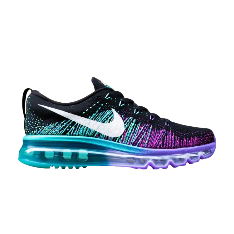 Кроссовки Nike Wmns Flyknit Air Max 'Black Purple Venom', черный