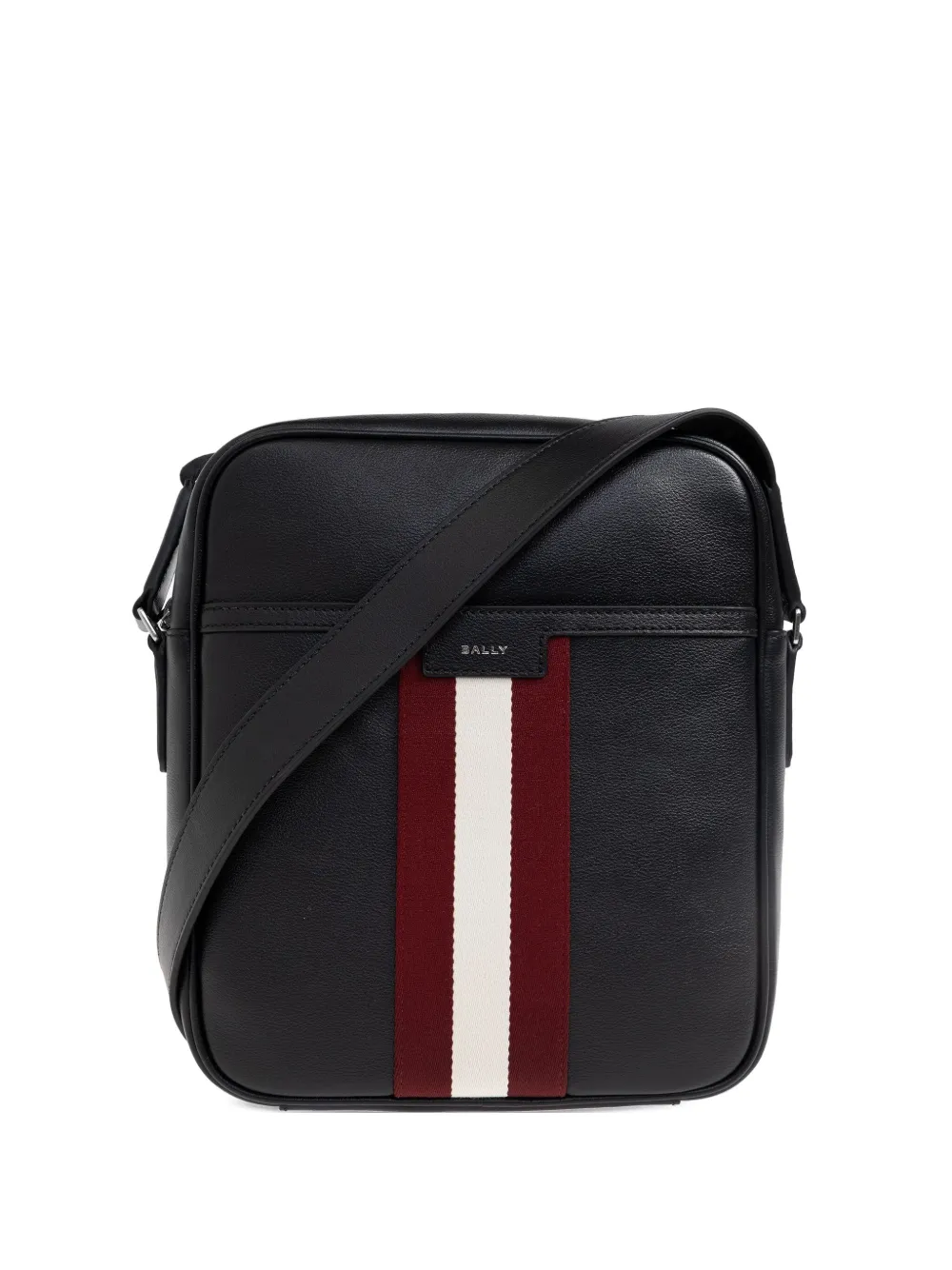 

Сумка-мессенджер из полосатой кожи Bally, черный