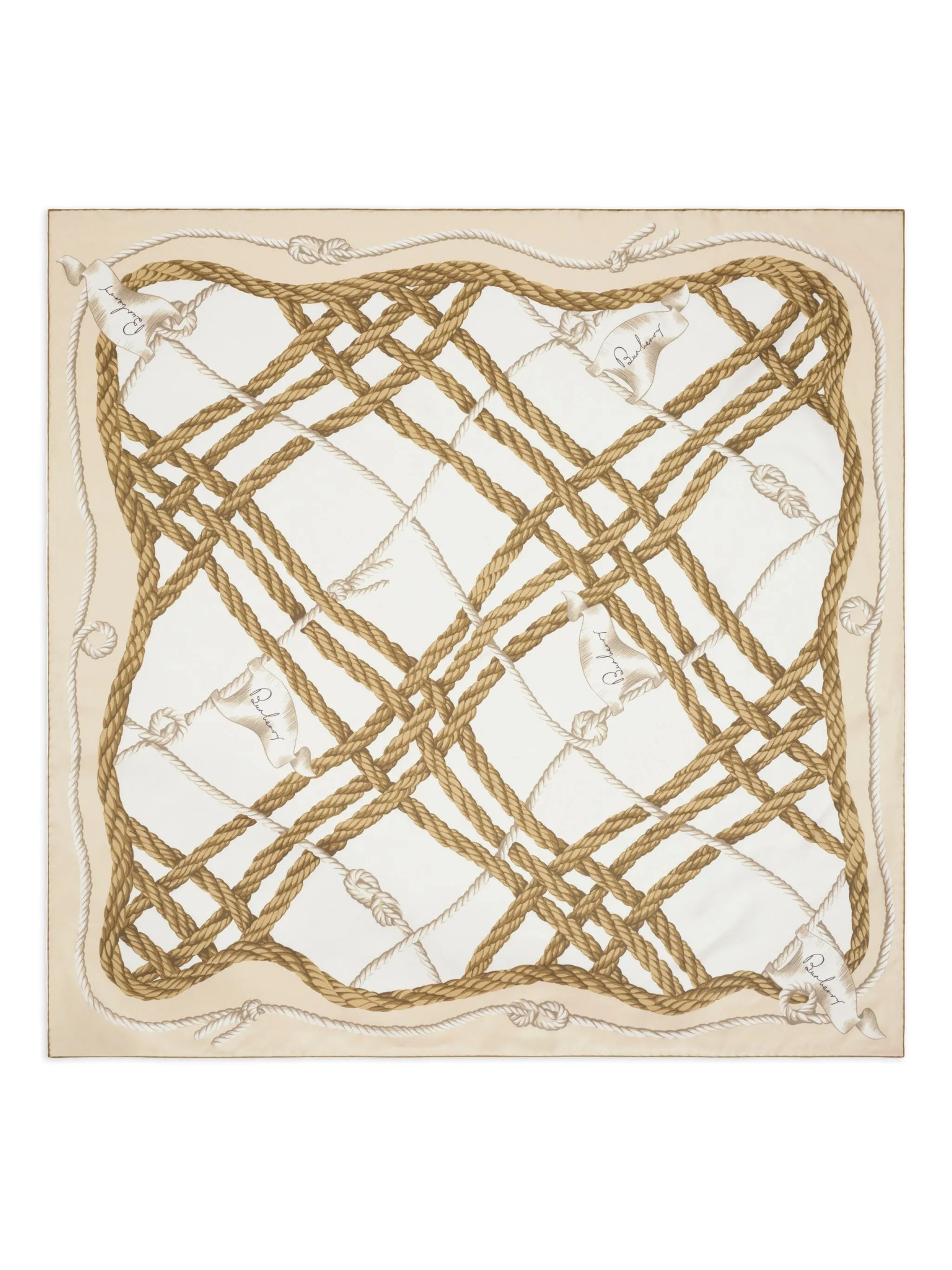 

Шелковый платок с принтом Burberry, белый