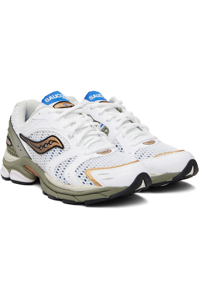 Saucony Кроссовки Progrid Triumph 4 белого и хаки цвета — фото 4