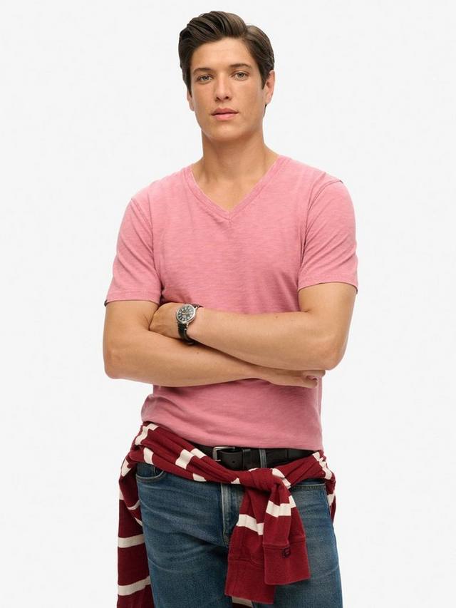 

Футболка с v-образным вырезом и коротким рукавом slub Superdry, цвет Mesa Rose Pink