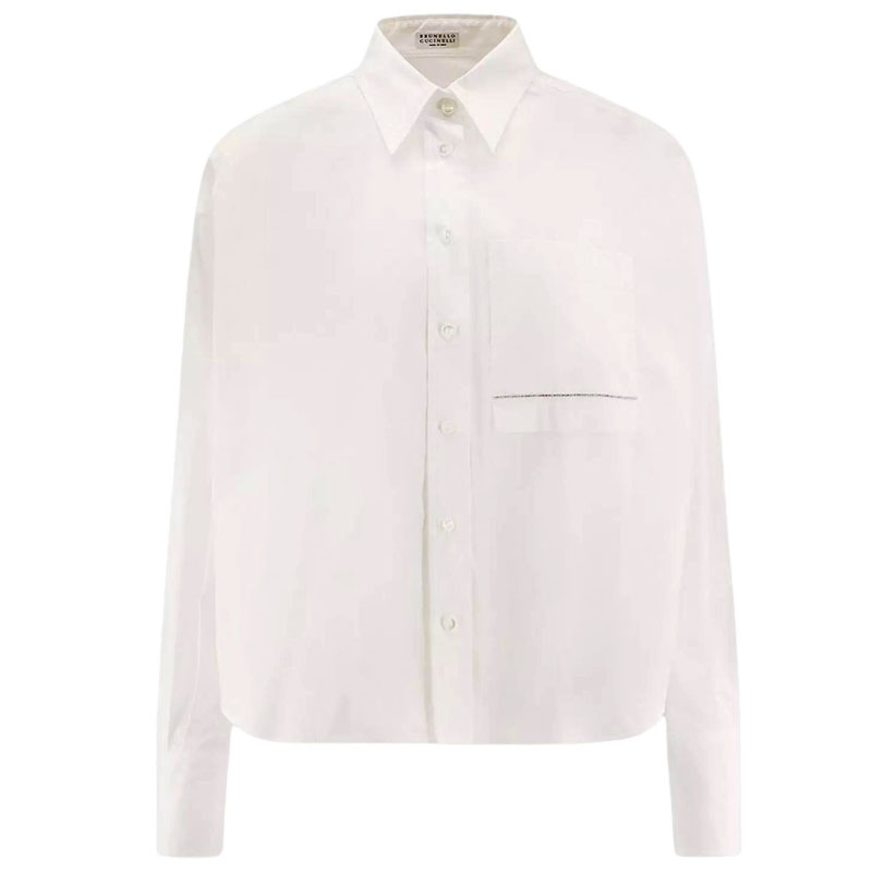 

Рубашка с длинными рукавами на пуговицах Brunello Cucinelli, белый