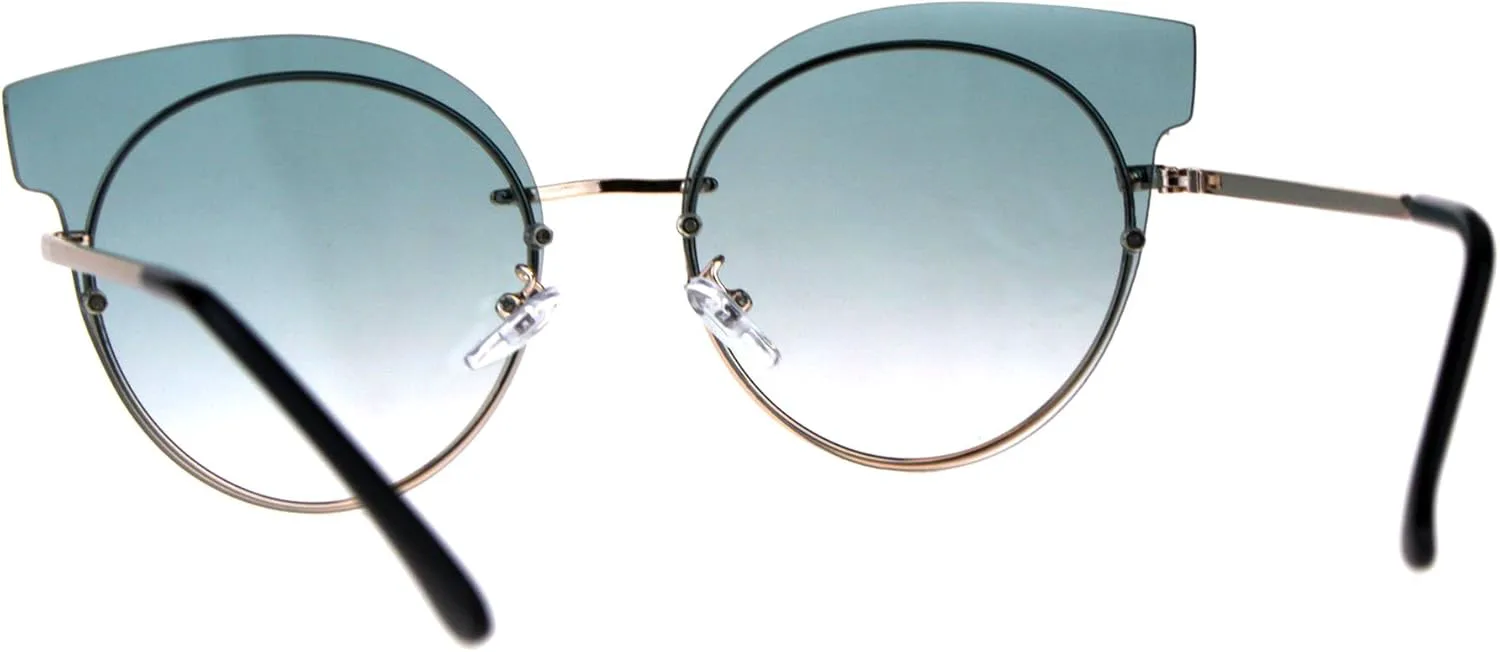 

Круглые солнцезащитные очки «кошачий глаз» с боковыми вставками, модные женские солнцезащитные очки с защитой от УФ-излучения UV 400 PASTL, Gold (Green)