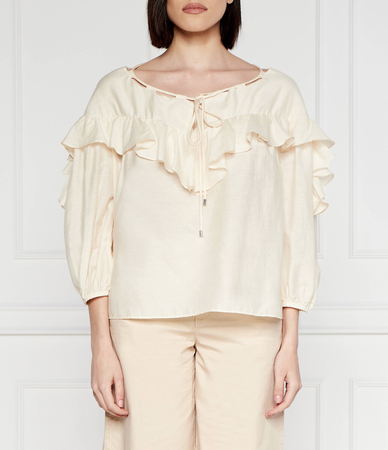 

Блуза Pinko BONES Regular Fit, экрю
