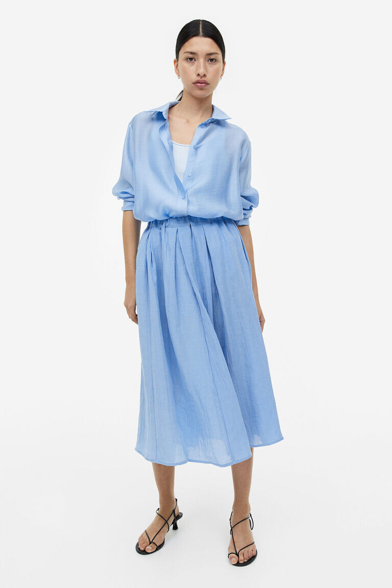 

Широкая юбка из твила H&M, синий