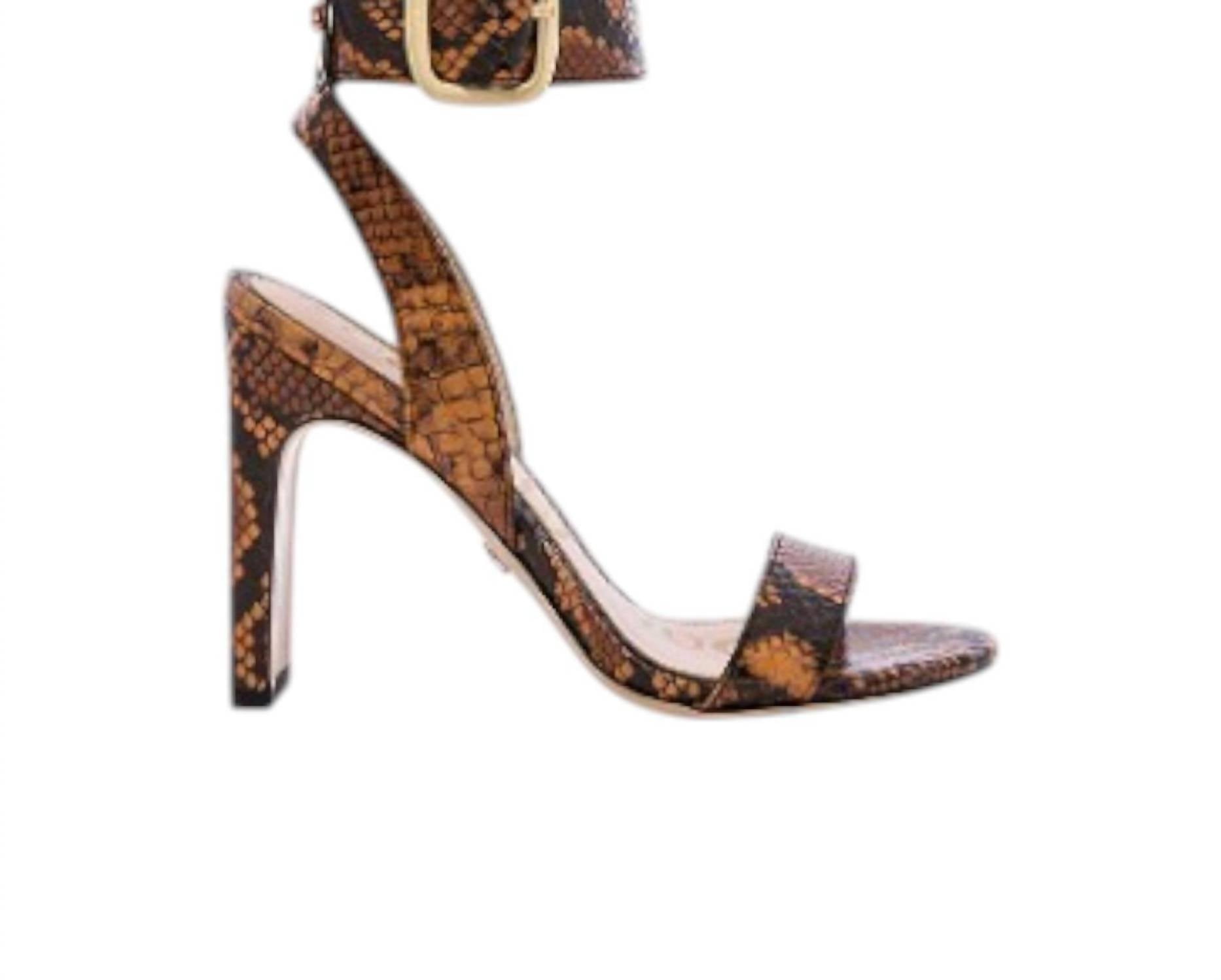 Женские туфли Yola Snake Print Leather на каблуках из оранжевой кожи со змеиным принтом Sam Edelman