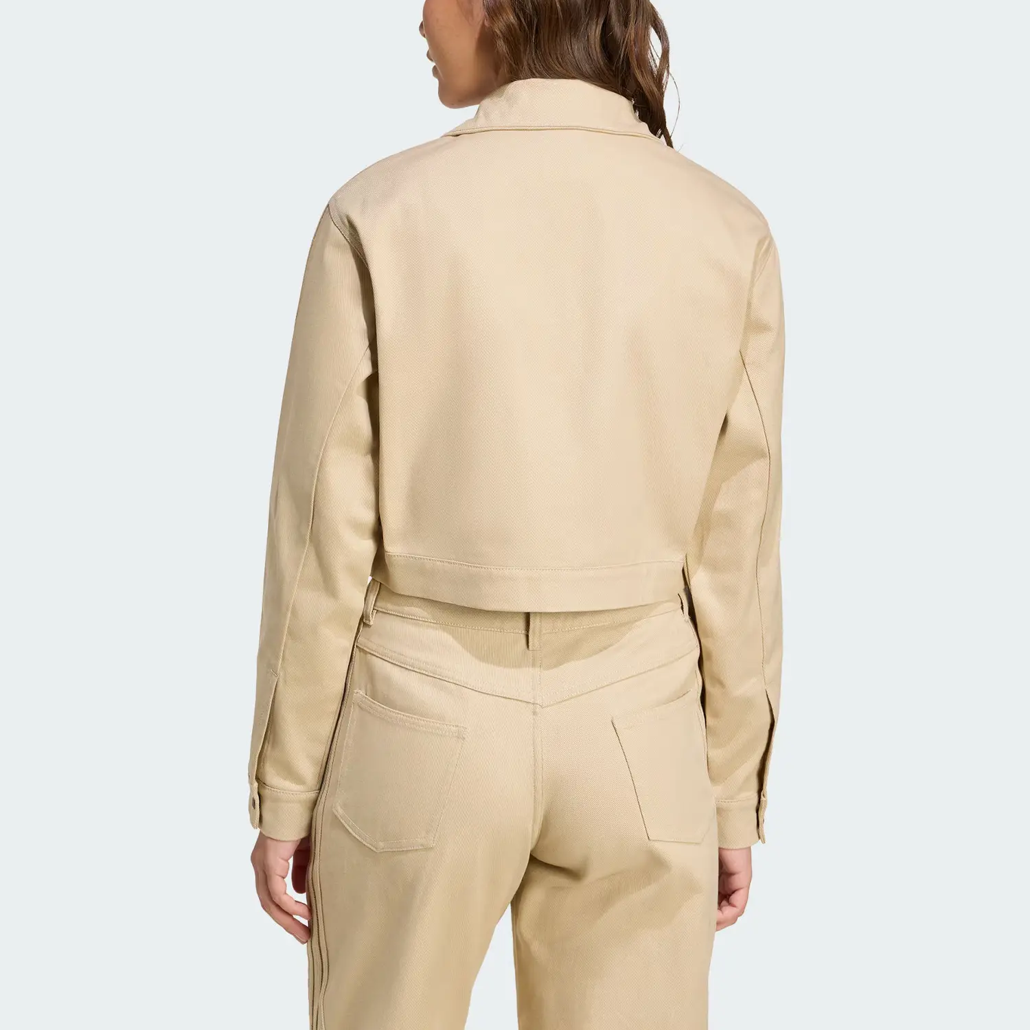 Adidas Originals Короткая куртка Firebird SS25 TWILL CROP TRACK TOP женская, Gray Stone Khaki Brown — фото 4