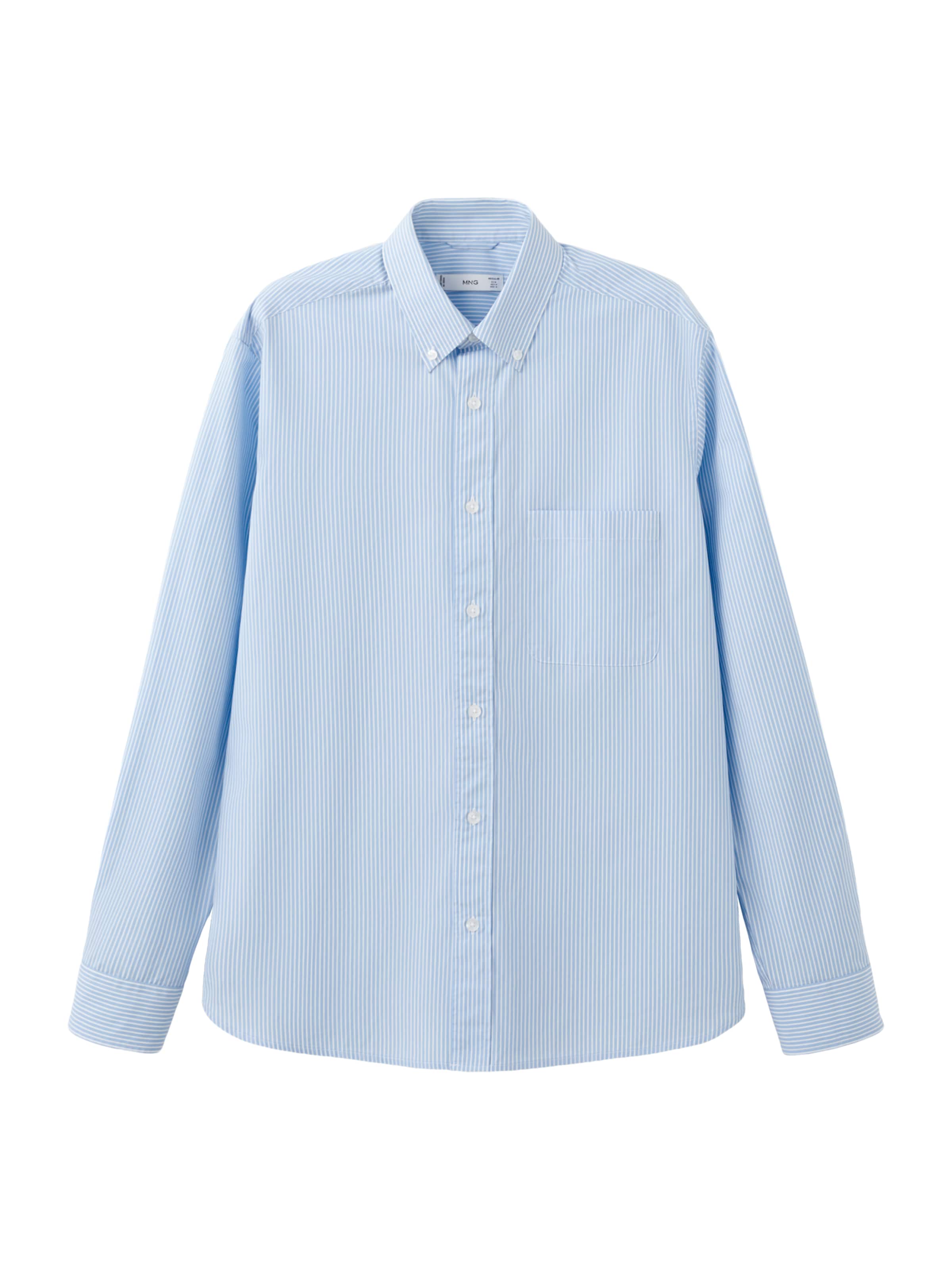 

MANGO MAN Рубашка на пуговицах 'Candela' светло-голубого цвета Regular fit