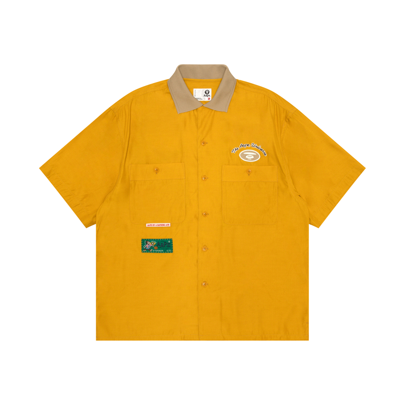 

Рубашка с коротким рукавом и аппликацией логотипа A Bathing Ape Aape, желтый