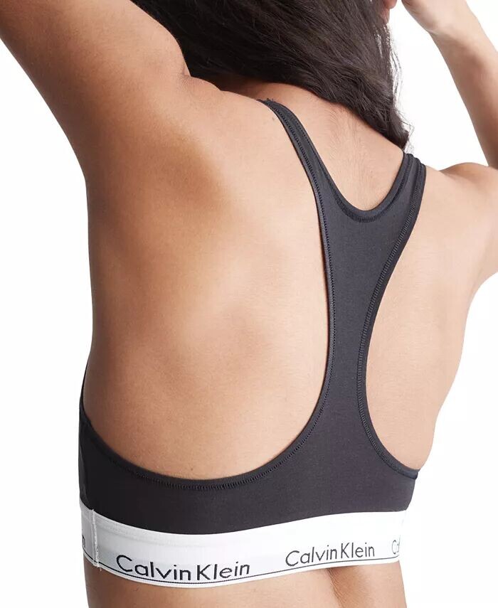 Женский современный хлопковый бюстгальтер без косточек F3785 Calvin Klein, черный — фото 3