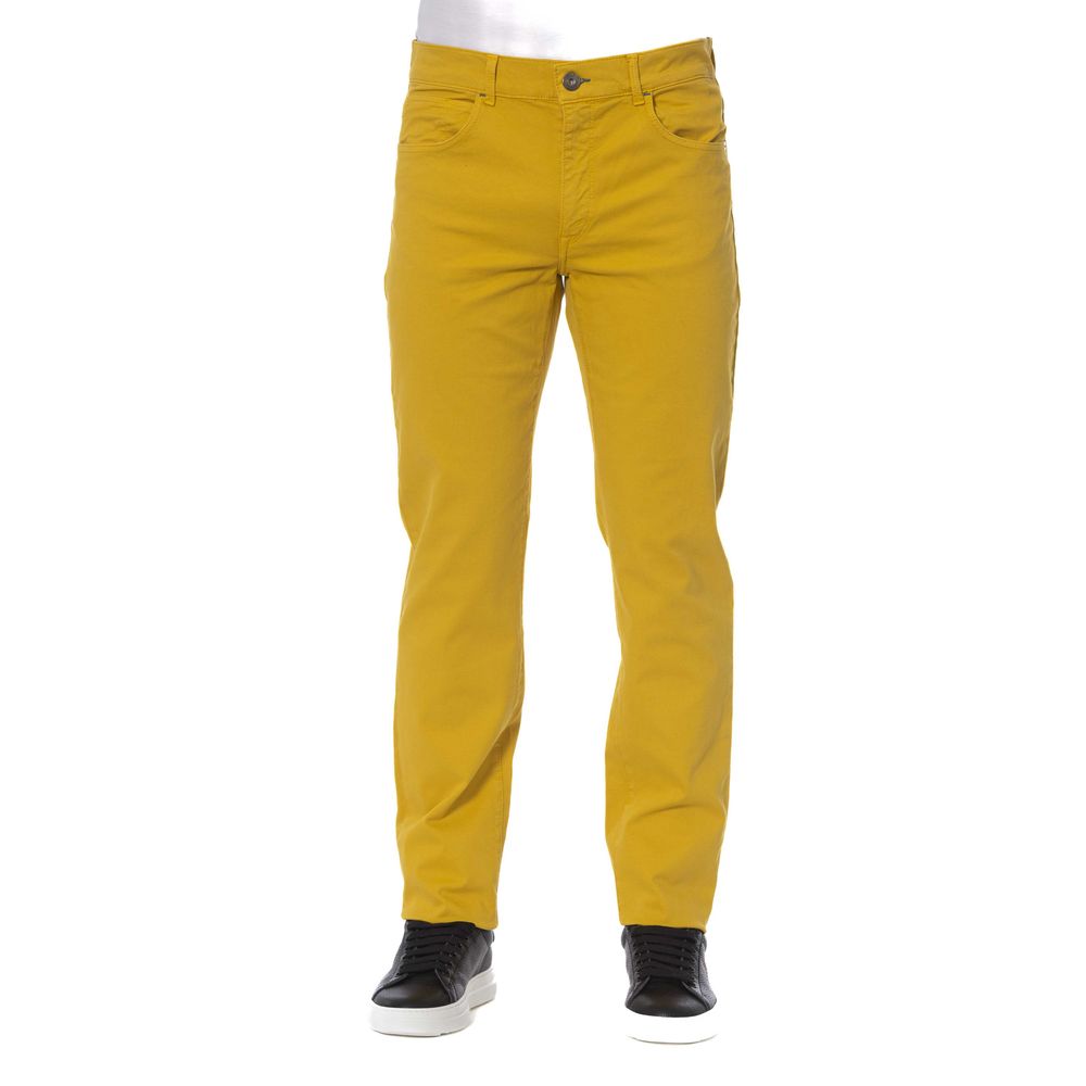 

Желтые хлопковые мужские брюки Trussardi jeans