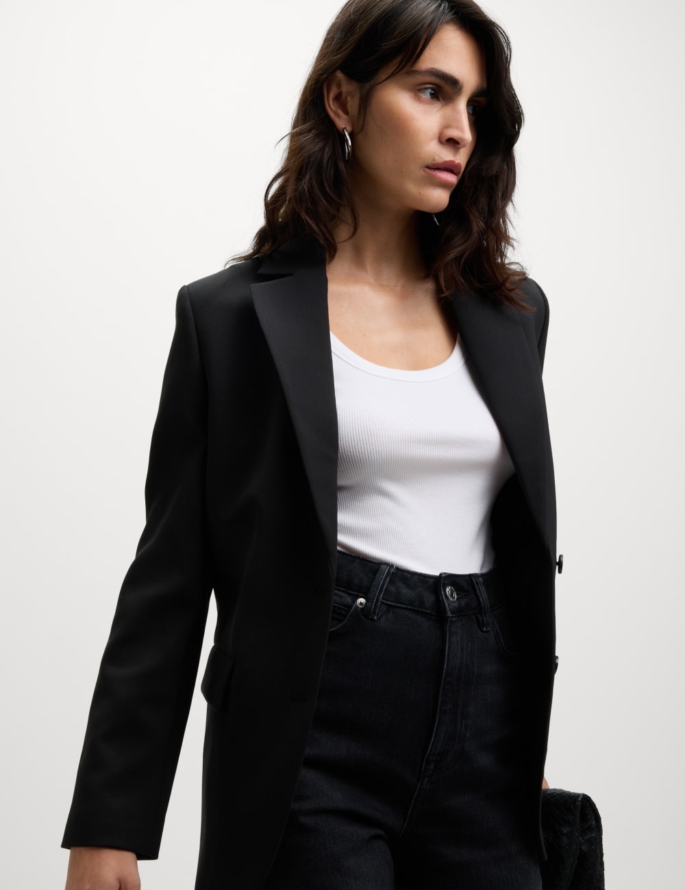 

Однобортный блейзер Marks & Spencer, черный
